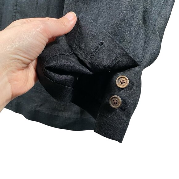 MUJI 100% Linen Blazer XL Surgeon Cuffs Unstructured Patch Pockets Lightweight - Picture 4 of 16